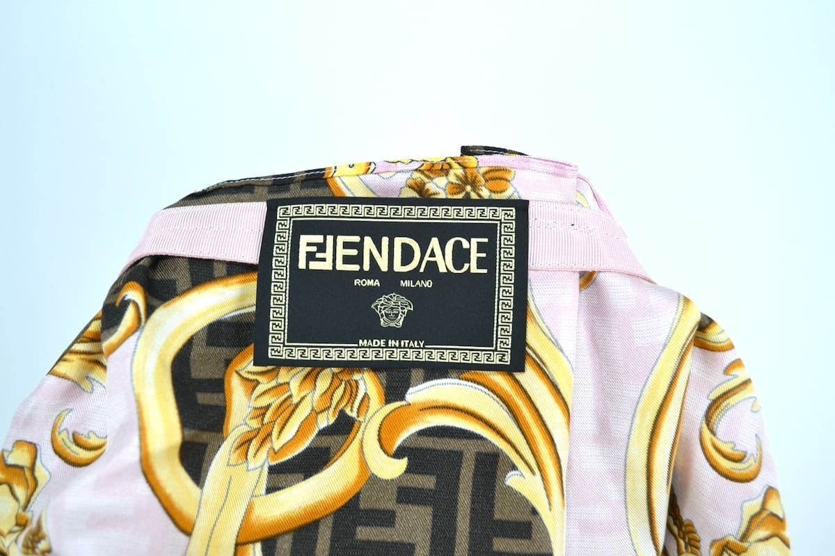 店舗良い FENDI VERSACE FENDACE Multicolor Silk Skirt フェンディ ...