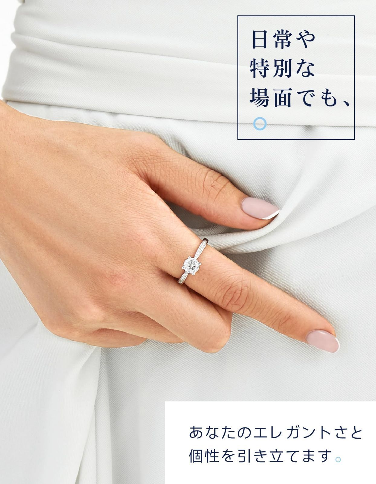 MomentWish 婚約指輪 レディース 1カラット モアサナイト リング シルバーリング 925 プロポーズリングエンゲージリング 結婚記念日 Dカラー VVS1 ダイヤモンドプレゼント 女性 人気