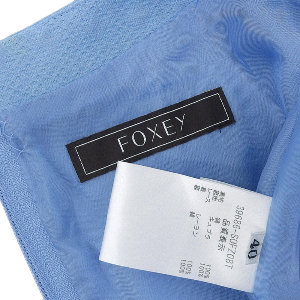 超美品 フォクシー FOXEY 2019年商品 39686 ロイヤルブルー 半袖 ワンピース 40 定価99360円