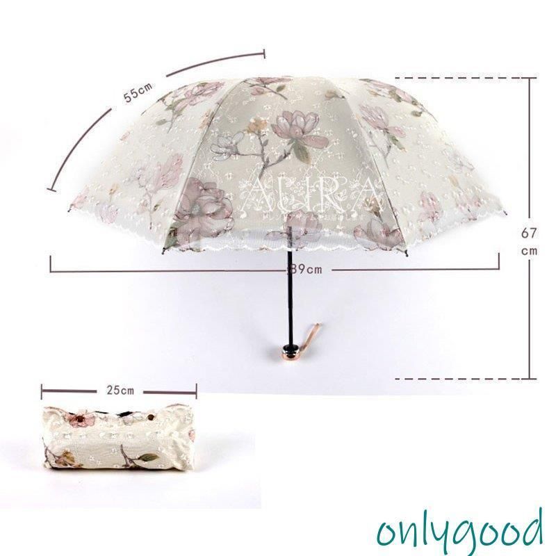 折りたたみ傘レディース軽量UVカット完全遮光花柄レース姫傘日傘晴雨兼用折り畳み遮熱遮光紫外線雨傘