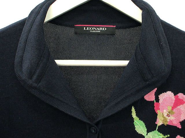 レオナール LEONARD ニット ジャケット カーディガン シルク コットン