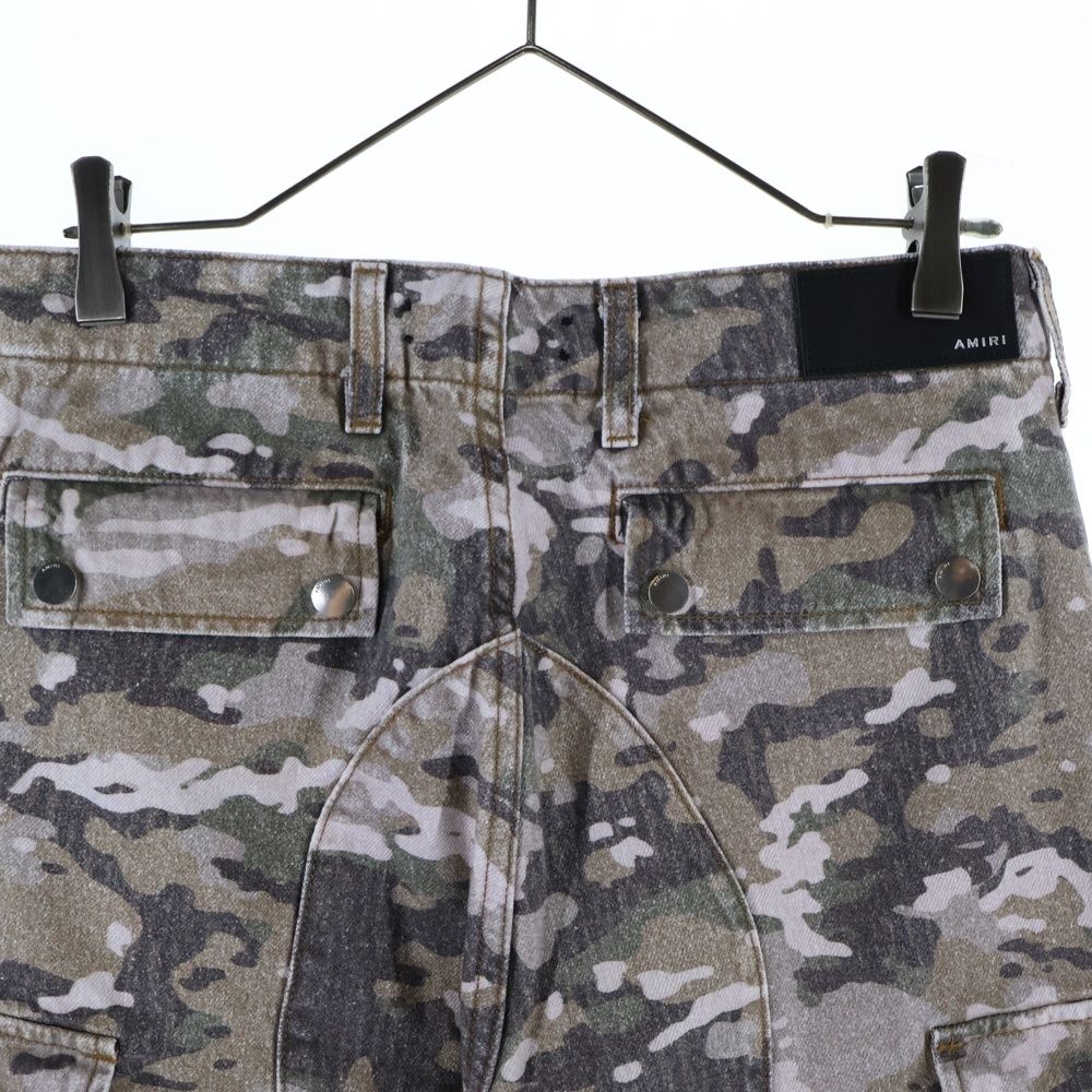 【新品】AMIRI M65 CAMO CARGO KICK FLARE 31 AMIRI (アミリ) M65 CARGO KICK FLARE カモフラ ロゴプレート付き