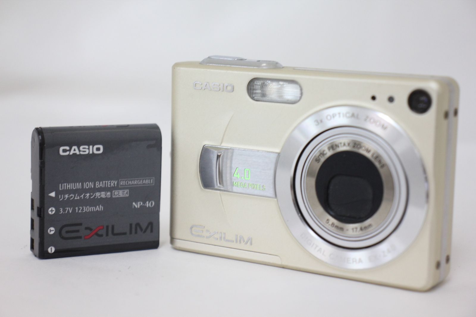返品保証】 カシオ Casio Exilim EX-Z40 ゴールド 3x バッテリー付き