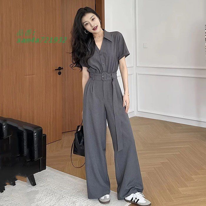 ジャンプスーツ オールインワン バックジッパー 半袖 ロングパンツ ハイウェスト ビジネス パーティー オフィス 旅行 カジュアル 脚長効果 大人 普段使い am4a721932 STEELWINDOWSANDDOORS_COM