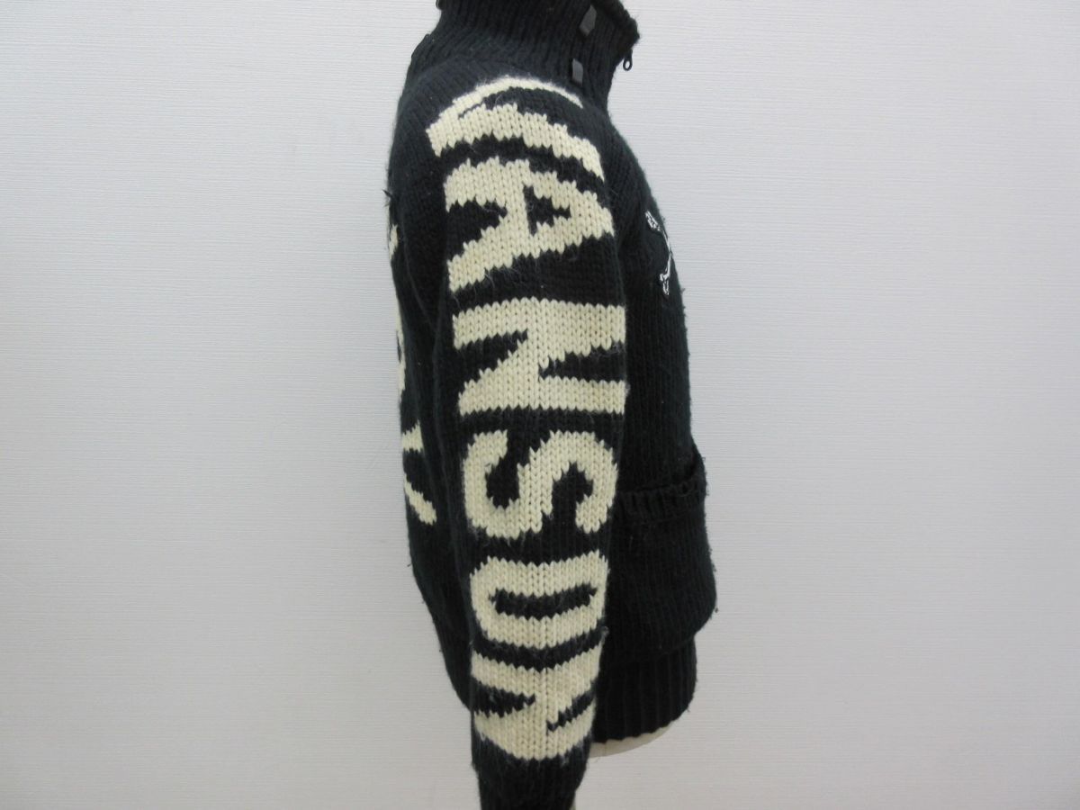 中古 バンソン VANSON 裏ファー ニットジャケット バックスカル