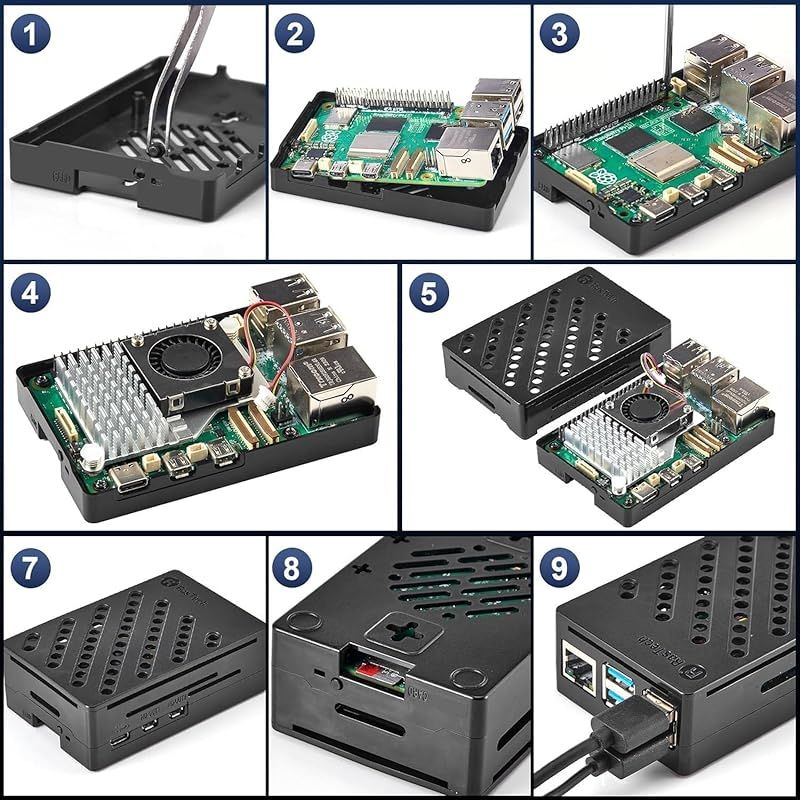 最新作が入荷中！ Vesonn Raspberry Pi5 8GB Kit 技適を取得済み ラズベリーパイ5 8GBボード|ABS放熱ケース|アクティブクーラー|ドライバー ラズベリーパイ5セット