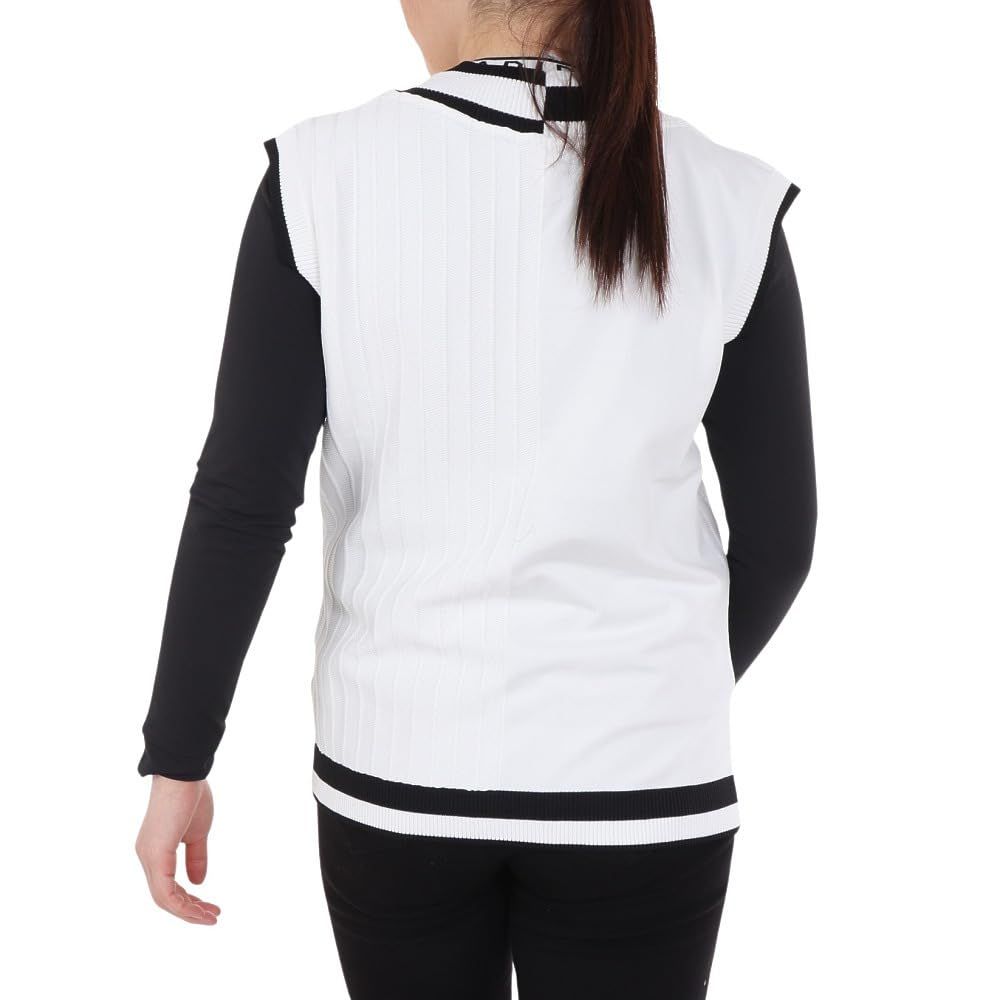新品未使用　adidas ゴルフベスト ホワイト Vネック アディダスゴルフ] ゴルフベスト マルチパターン Vネックベスト