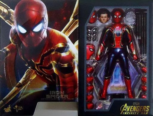 小物(男性)　全10種セット ムービー・マスターピース 1/6スケール ボックスアートマグネット 「アベンジャーズ/インフィニティ・ウォー」 エクスクルーシブ・ストア by ホットトイズ限定 中古】小物(男性) アイアン・スパイダー ムービー