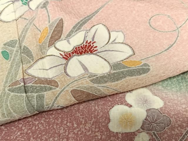 平和屋着物○新匠工芸士会会員 吉田匡廣 訪問着 刺繍 飾花文 枝梅 暈し  