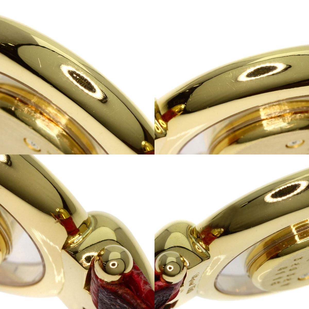 Chopard 20/5731-26 ハッピーダイヤモンド ピンクトルマリン ピンクサファイア ダイヤモンド メーカーコンプリート 腕時計 K18YG 革 レディース