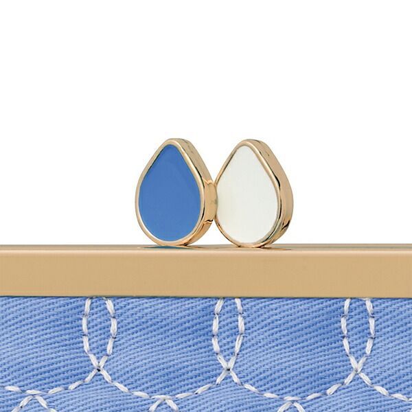 まとめ ミドリ ペンポーチ がま口 しずく柄 青 41782 ×5セット SKLAD-KIRPICHA_RU