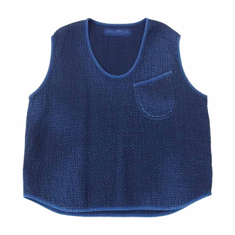 PORTER CLASSIC ポータークラシック SASHIKO PULLOVER VEST 刺し子 サシコ プルオーバー ベスト インディゴブルー系 2