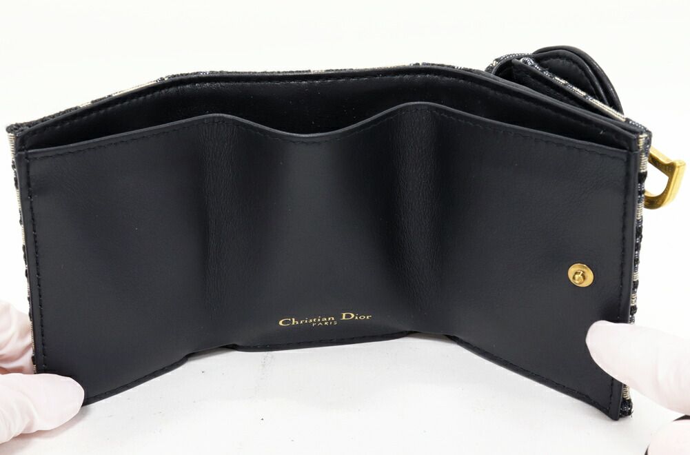 ディオール 三つ折り財布(小銭入れあり) オブリーク サドル