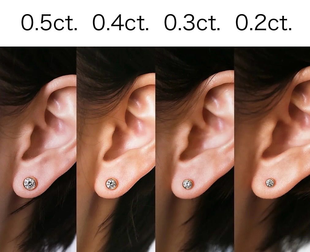 新品未使用　ラボグロウンダイヤ/モアサナイトピアスK18 k18 ピアス 2ct ダイヤ ダイア ラボグロウンダイアモンド ラボ