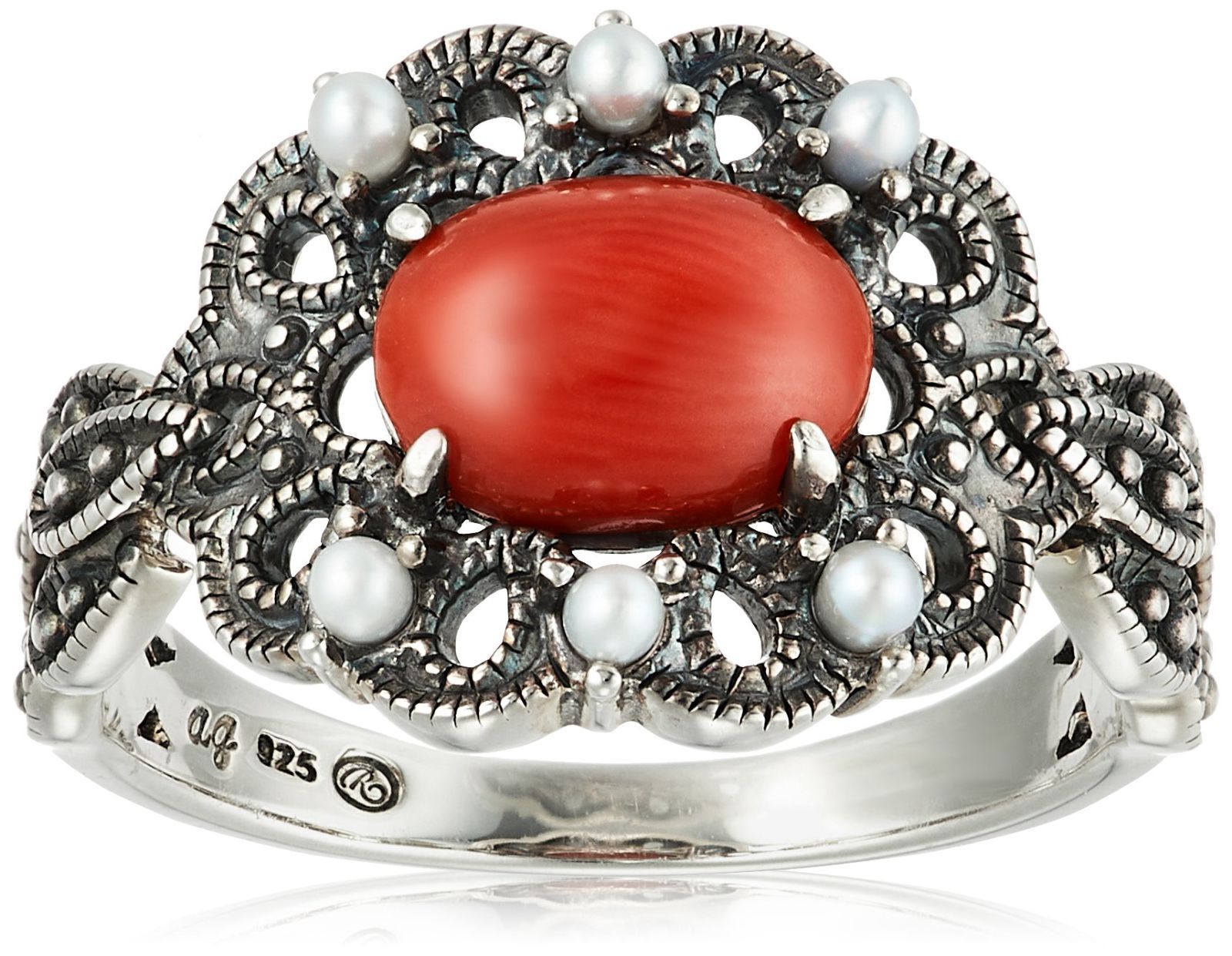 人気商品 Rokuzan ロクザン サンゴ パールリング 204R0779-TY 11 日本サイズ11号