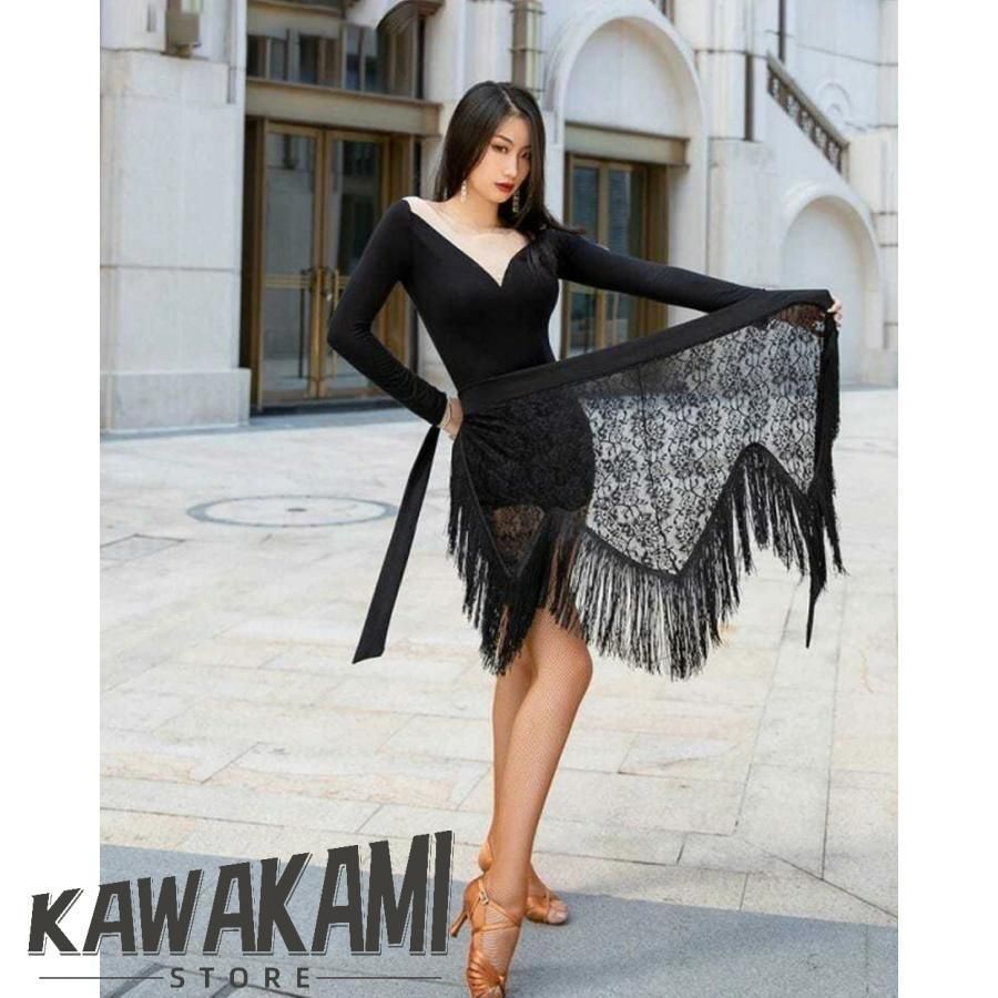 ヒップスカーフ ラテンダンス衣装 ボ ブラック ラテンダンス