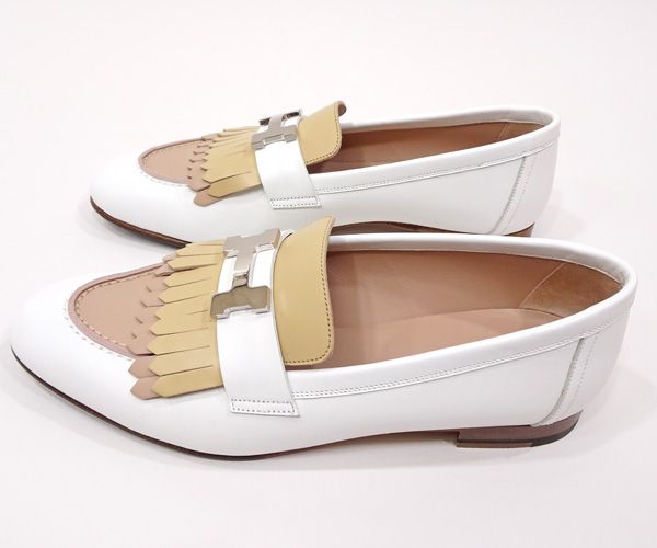 質コニシ】【HERMES/エルメス】モカシン ロワイヤル 靴 白