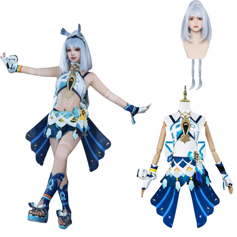 原神 げんしん genshin バーバラ 水着 コスプレ 衣装 cosplay イベント パーティー コスチューム 変装 仮装 mg068 あすつく | [WANFU] バーバラ 水着 コスプレ マータイムスパークル 原神