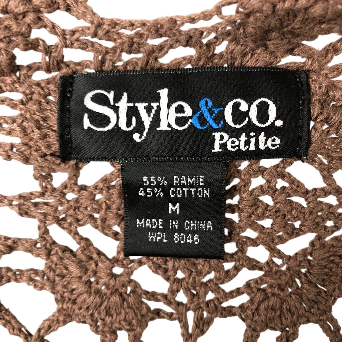古着 STYLE and CO. PETITE Vネック 半袖 クロシェニットセーター レディースM相当 /eaa559017 古着 STYLE&CO. PETITE Vネック 半袖 クロシェニットセーター