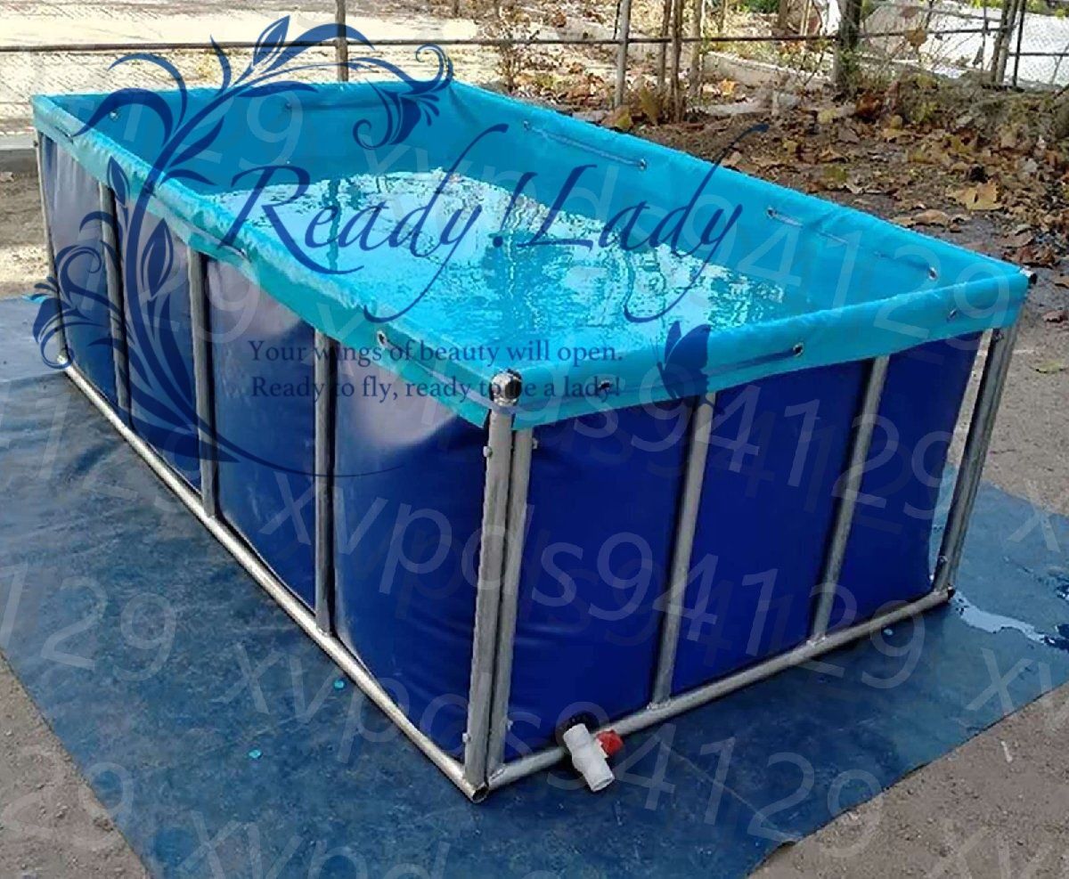肥厚折りたたみキャンバス魚のいる池 ポータブル水貯蔵容器屋外それは排水弁付きのキャンバス水槽を動かすこ 120x70x60cm
