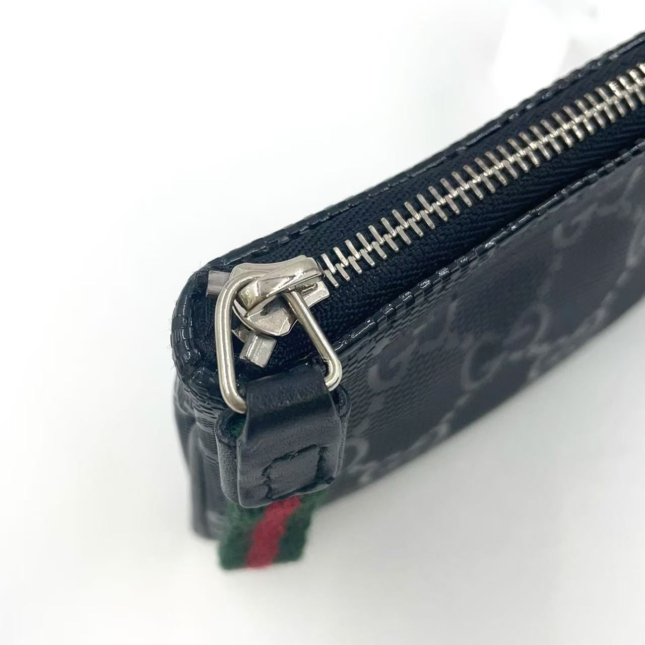 GUCCI インプリメ キーリング付 PVC ブラック コインケース