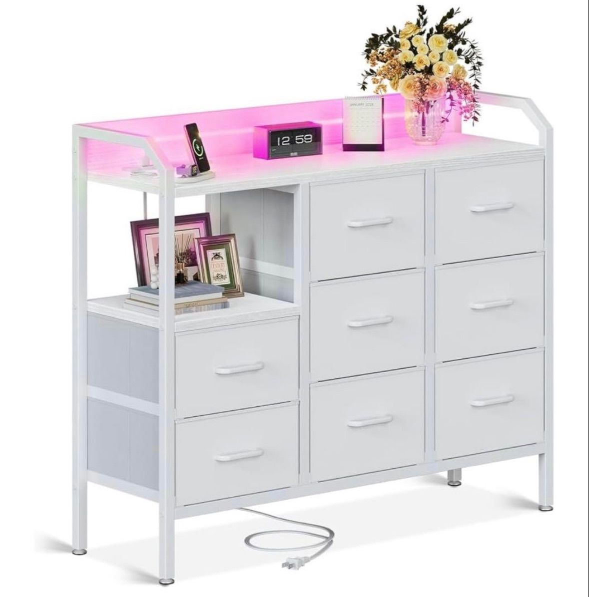 AODK タンス チェスト 衣裝ケース 収納ケース 衣装棚 洋服収納 led付き