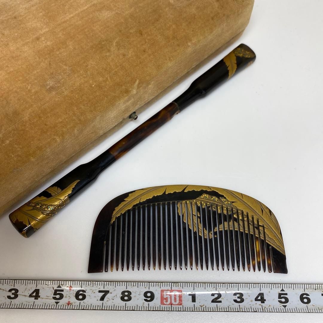 本鼈甲 上蒔絵 櫛 笄 25g タサチ 東さ6-1019 2F