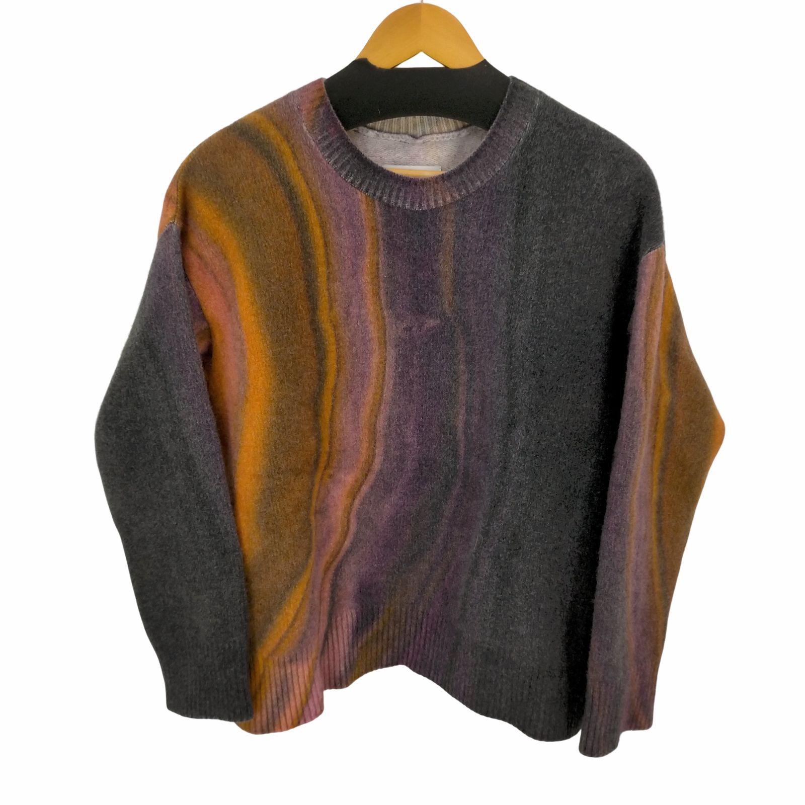 シュタイン stein 23AW EXTRA FINE LAMBS PRINTED KNIT LS - ORANGE