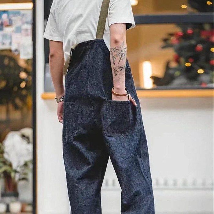 サロペット メンズ デニムパンツ オーバーオール ダメージ ジーンズ カーゴパンツ 大きいサイズ ダメージ加工 ヒップホップ ストリート系 春 夏 秋 韓国ファッションHZQ2226
