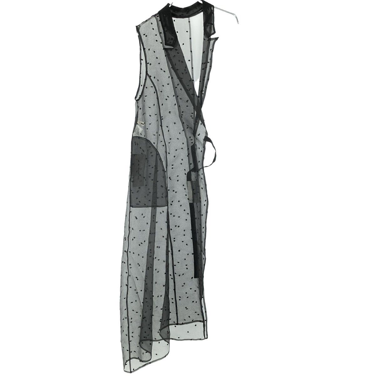 RUMCHE ラム シェ 24AW Dot Embroidery Sheer Gilet ドットエンブロイダリーシアージレベスト R24A10308-90 ブラック F