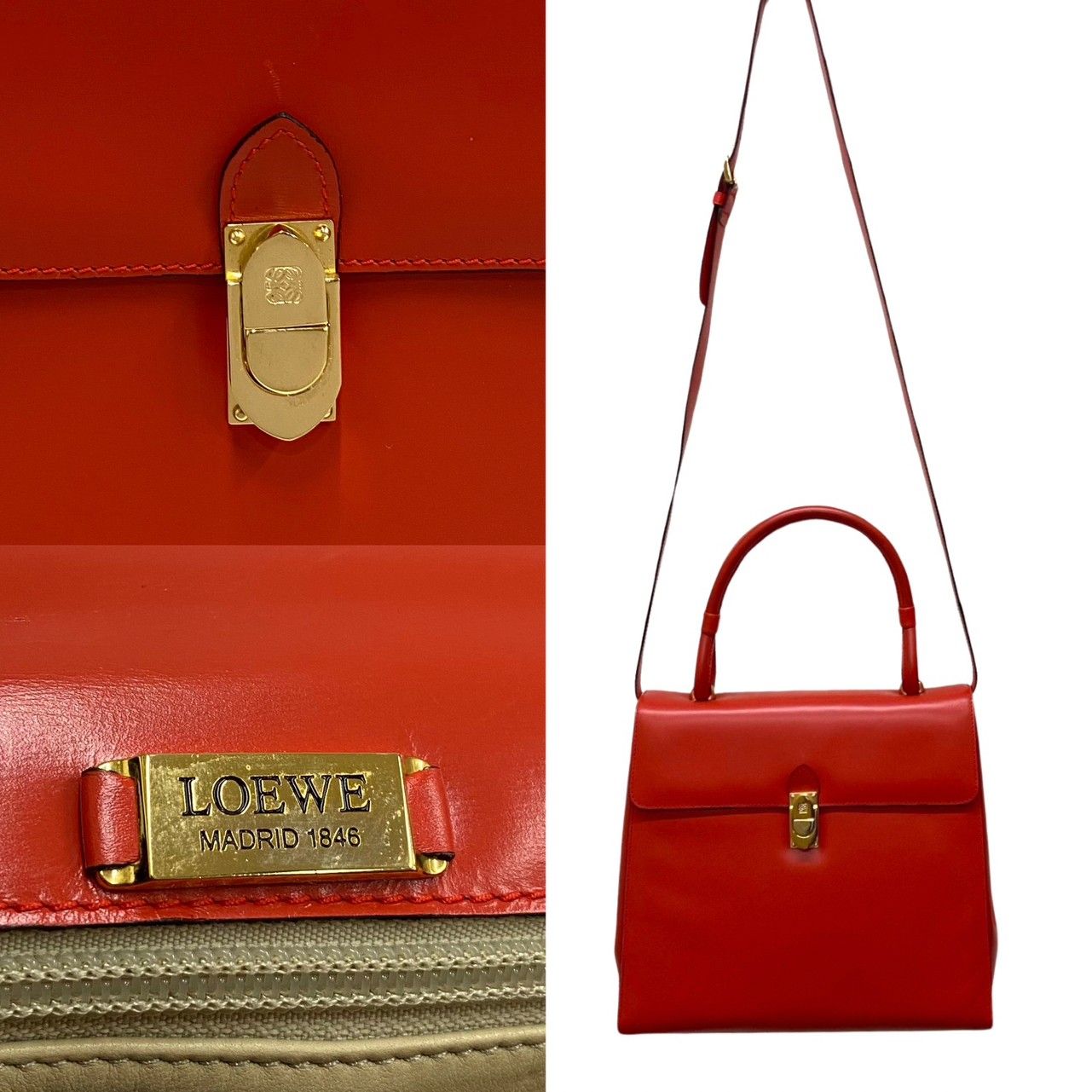 美品】LOEWE ロエベ ショルダーバッグ バッグ アナグラム ロゴ D