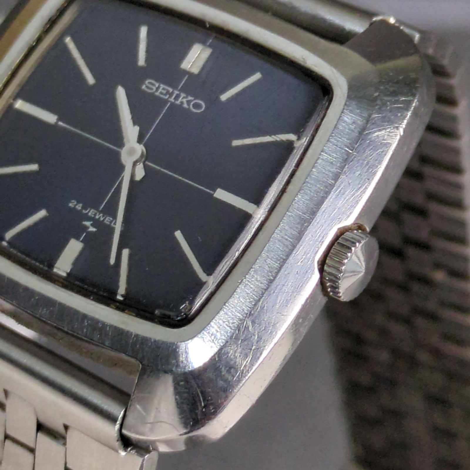 SEIKO セイコー 2559-7000 手巻き 腕時計 ネイビー文字盤 社外