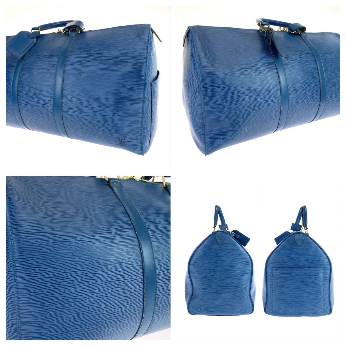 LOUIS VUITTON ルイヴィトン エピ キーポル50 トレドブルー 青