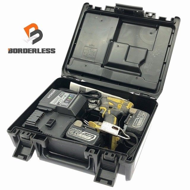 品 HITACHI 日立工機 14.4V コードレスインパクトドライバー WH14DDL2 バッテリー2個 14.4V 6.0Ah 充電器 ケース付