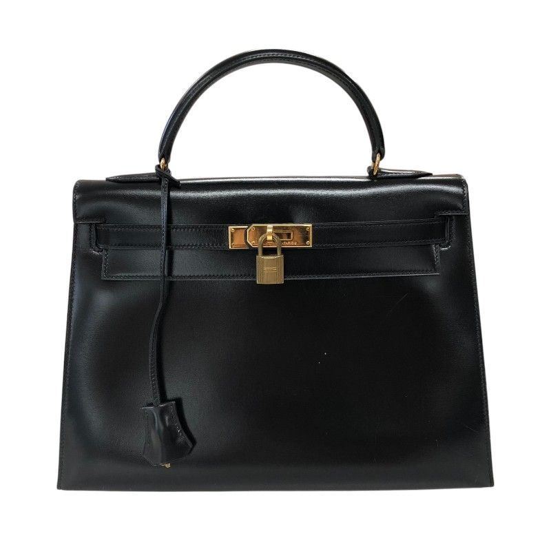 美品HERMES Kelly 32 外縫D刻印 エルメス HERMES ケリー32 外縫い ○O刻印 ブラック ゴールド