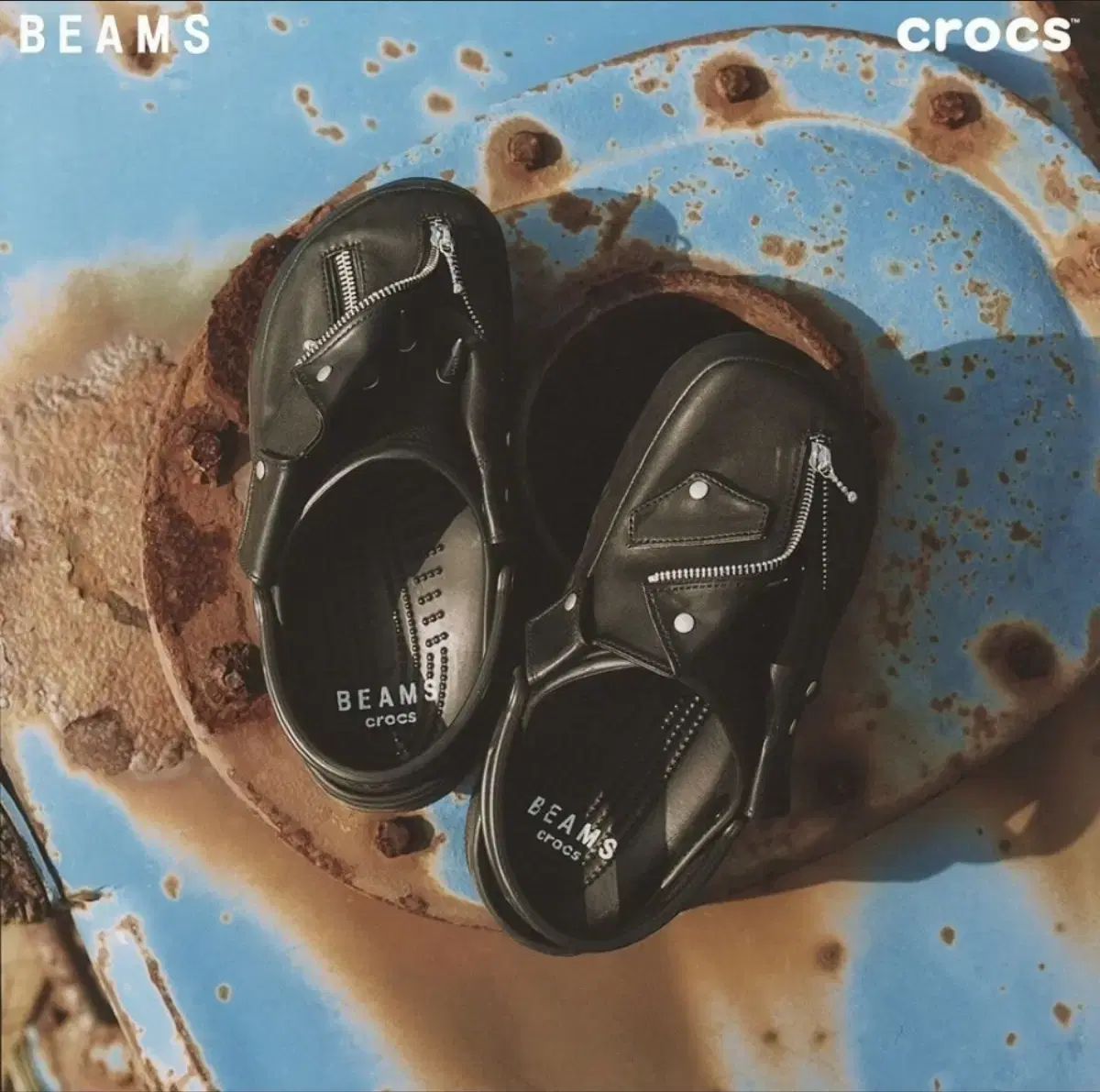 280 crocs クロックス x BEAMS ビームス クラシック klogg クロッグ 黒 シルバー ライダー ジャケット