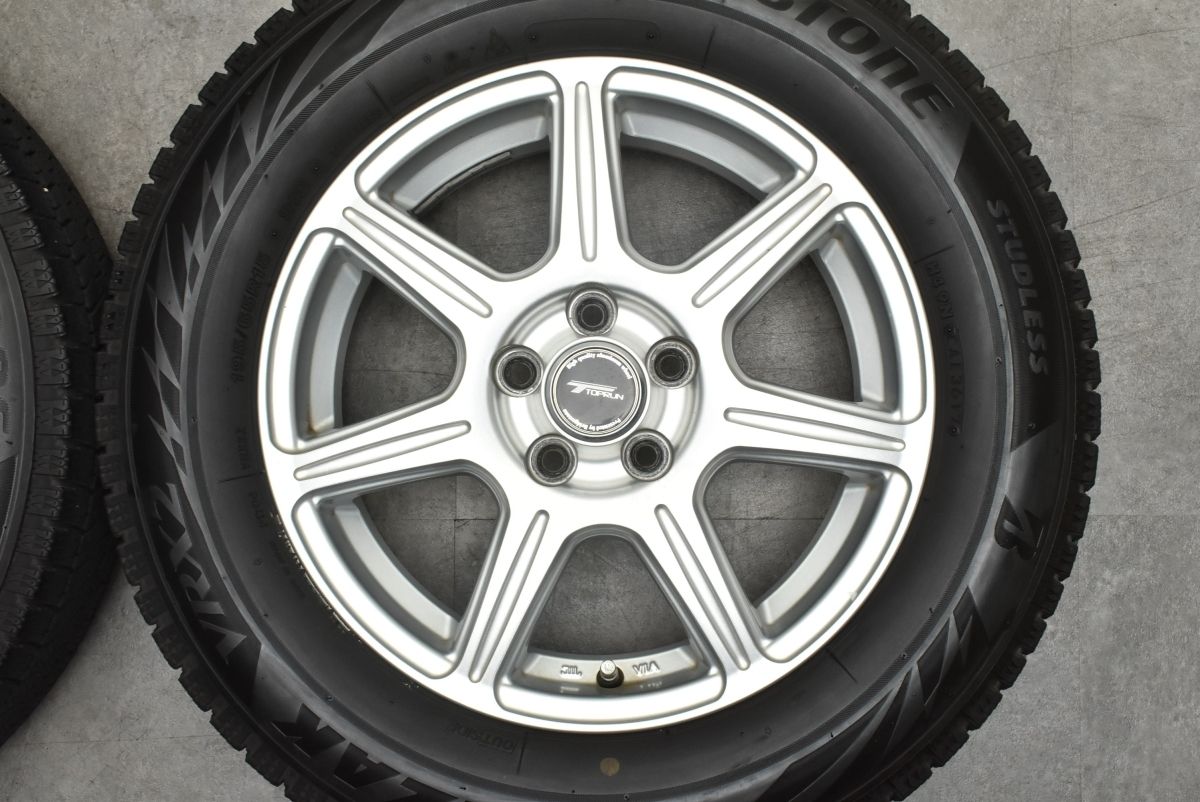 【程度良好品】トップラン 15in 6J +45 PCD100 ブリヂストン ブリザック VRX2 195/65R15 プリウス カローラスポーツ インプレッサ 交換用