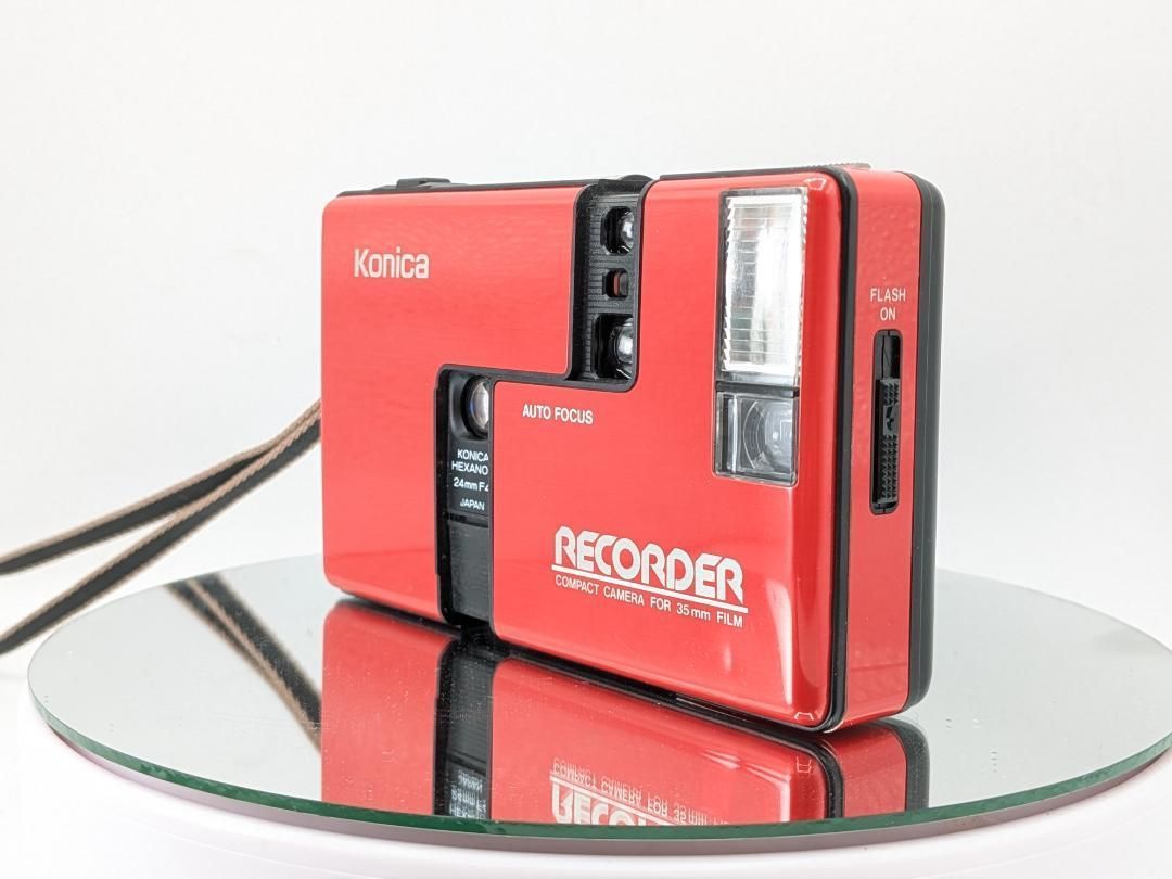 動作〇 Konica フィルムカメラ Recorder レッド