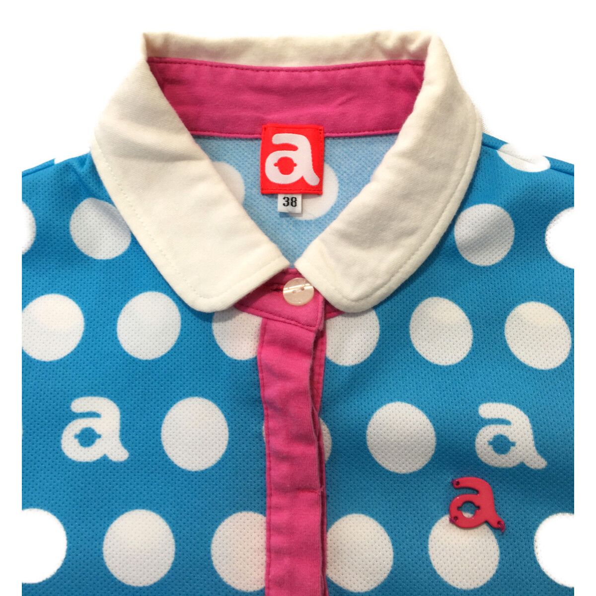 archivio - coco 中古 アルチビオ archivio レディース 半袖ポロシャツ 38(M) 水色×白 ライトブルー×ホワイト ドット柄 archivio - coco 中古 アルチビオ archivio レディース 半袖