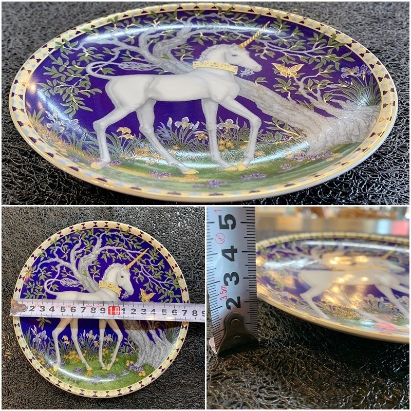 フッチェンロイター ユニコーン 飾り皿 壁掛け 金彩