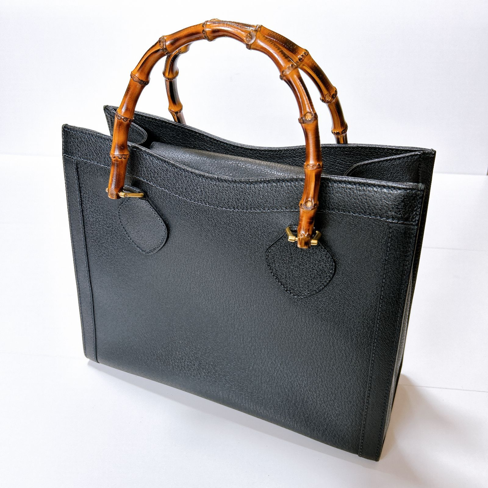 GUCCI グッチ オールドグッチ ハンドバッグ バンブー ブラック 内側 
