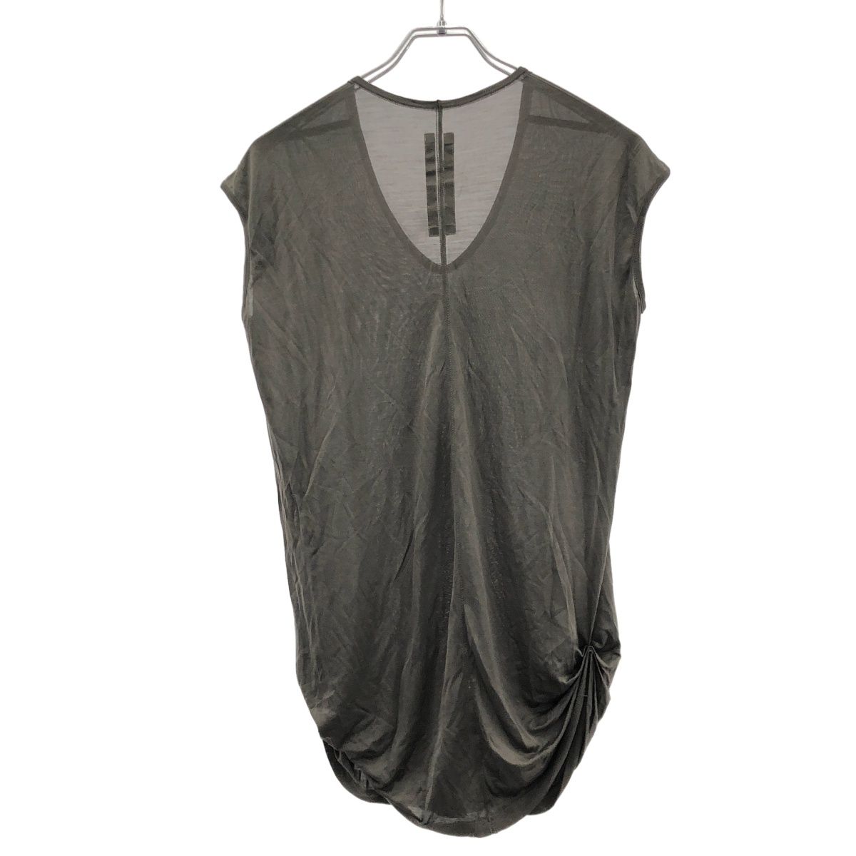 最大90％オフ／FINALセール！ Rick Owens リックオウエンス 15SS ノースリーブVネックトップス チャコール お早めにどうぞ！！