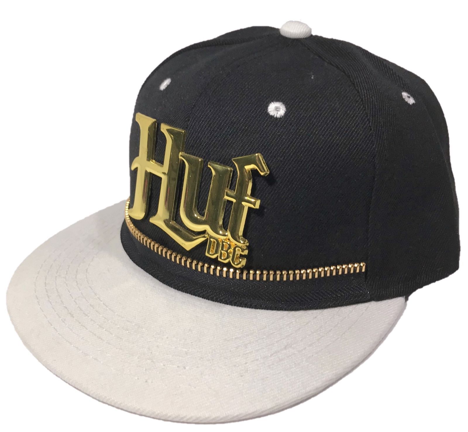 Huf DBC ハフ ゴールドロゴ ジッパーデザイン スナップバックキャップ