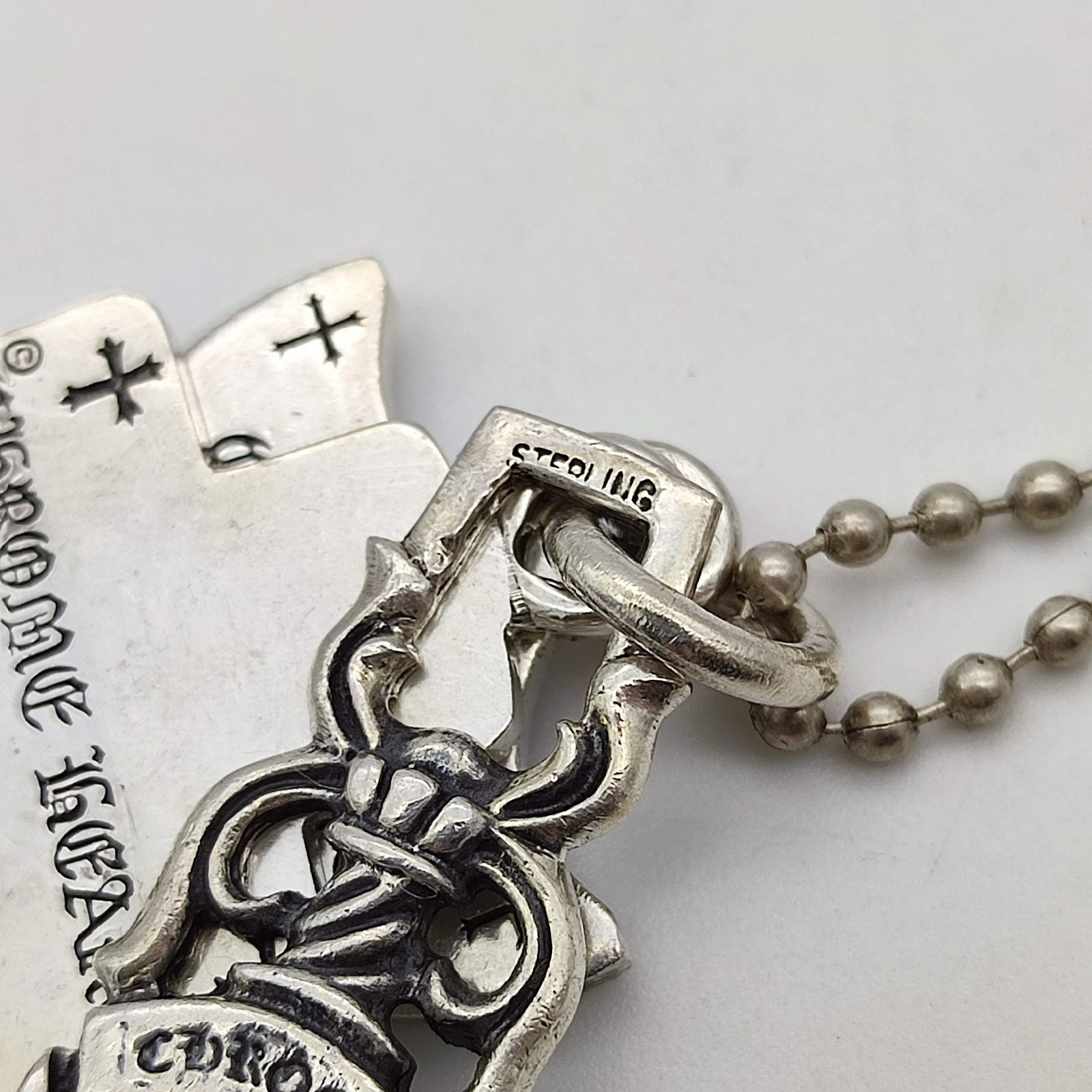 クロムハーツ スリートリンケッツペンダント ボールチェーン シルバー