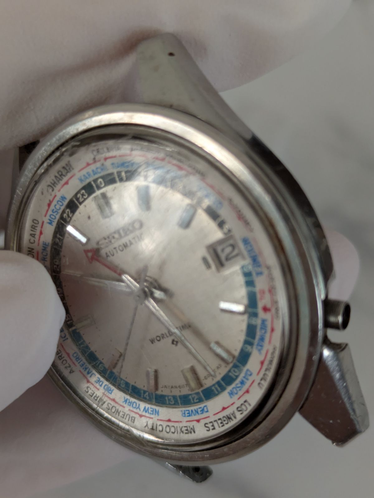 稼働品 SEIKO ワールドタイム オートマチック 自動巻き 6117-6010 