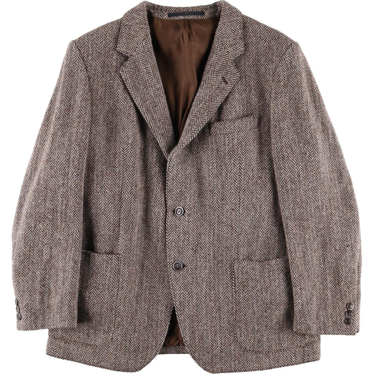 【訳あり＊美品】Harristweed テーラードジャケット ヘリンボーン L ハリスツイード HarrisTweed テーラードジャケット ヘリンボーン