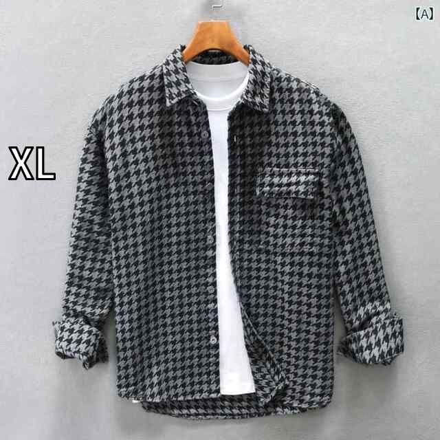 XL メンズ ファッション 服 男性用 オシャレ シンプル 大人 かっこいい 大きいサイズ ストリート 紳士服 グリーン チェック柄 シャツ ジャケット ゆったり デニム 長袖 シャツ