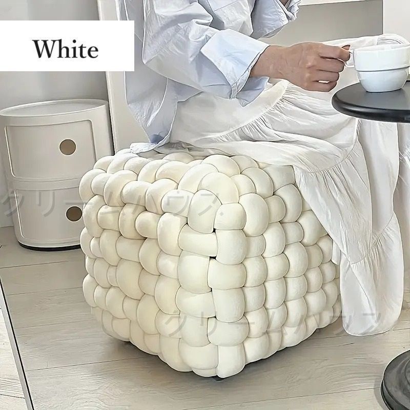 スツール １個 木製 可愛い シンプル 椅子 高さ約40cm 正方形 韓国風 子ども用 白 黒 グレー ブラウン 青 緑 リビング 洗面所 輸入家具 4-7