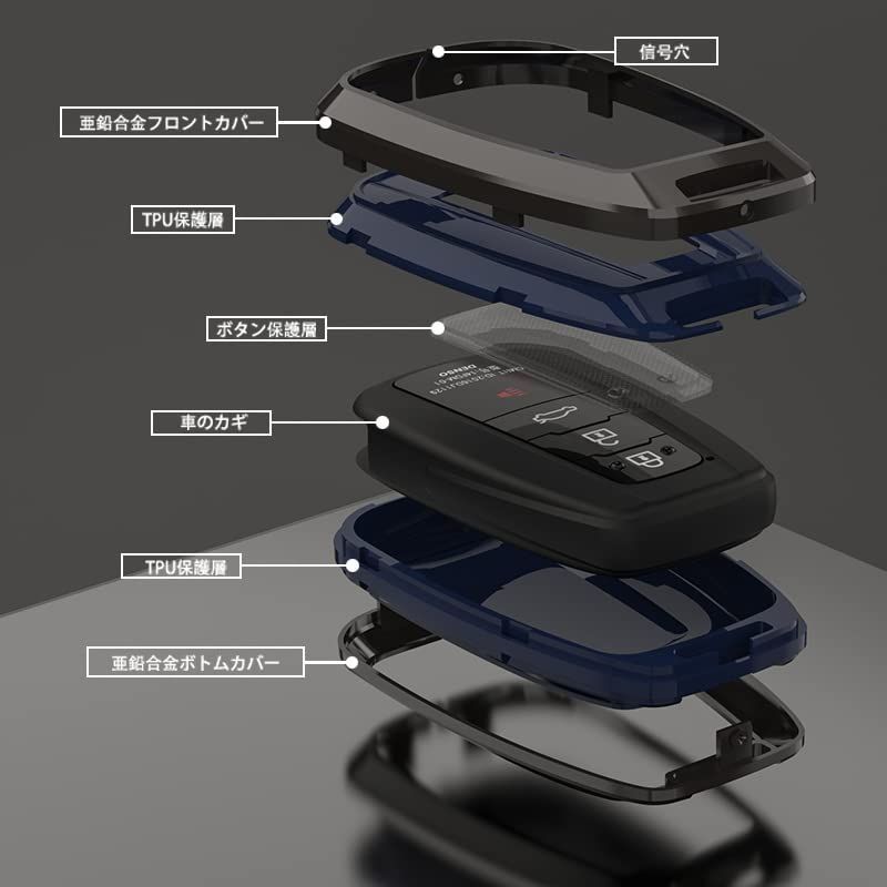 亜鉛合金TPU白色 XRise Toyotaキーケース TPU 組み立て式キーケース 亜鉛 金属製  新型プリウス50系、プリウス50後期2019年新型、カローラスポーツなどとの互換性があり簡単取付 キーホルダー 白色 - メルカリ