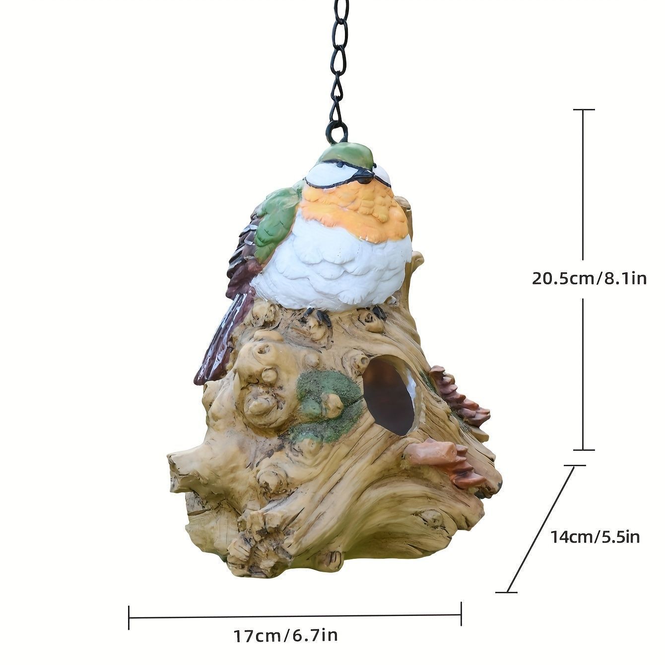 人気アイテムが再入荷! 巣箱 鳥の巣 鳥の巣箱 バードハウス バードルーム 鳥用品 鳥かご 巣箱 庭園 自然 装飾 ぶら下げ 吊り下げ 休憩所 切り株に止まっている小鳥 信頼